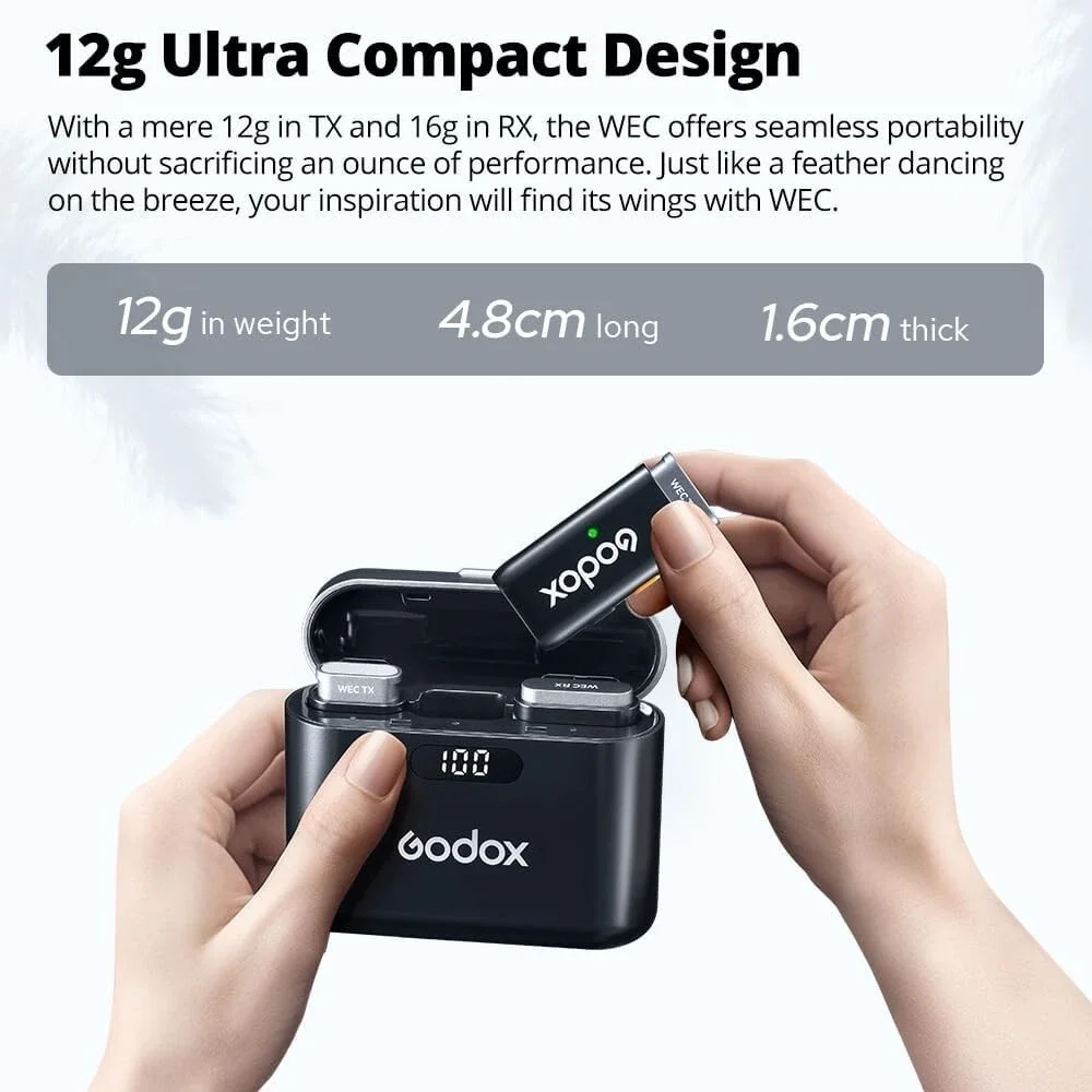 GODOX 2.4GHz Wireless‎ Microphone System Kit2 w/ Noise Cancel & 200m Range